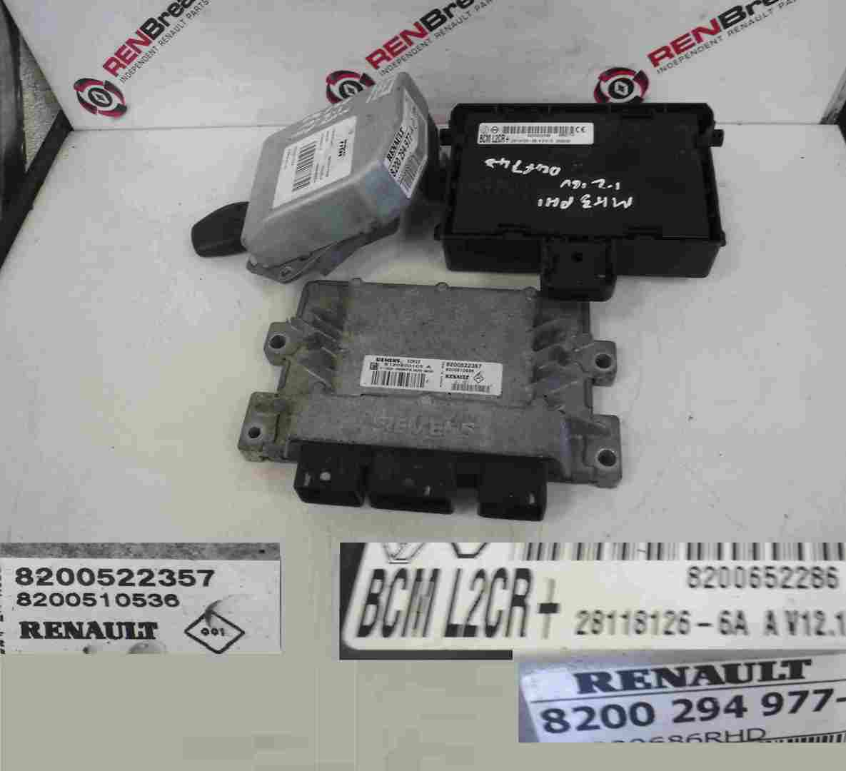 Renault Clio MK3 2005-2012 1.2 16v ECU SET UCH Steering ECU + Key Fob 8200522357