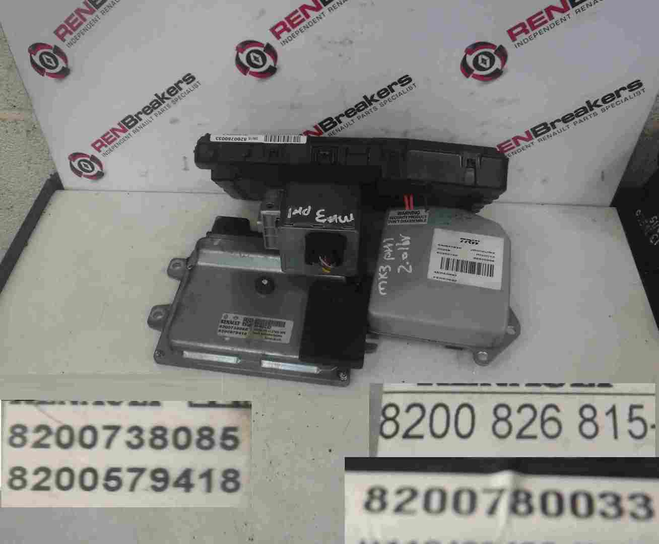 Renault Clio MK3 2005-2012 2.0 16v ECU SET UCH Steering Lock + Key Card
