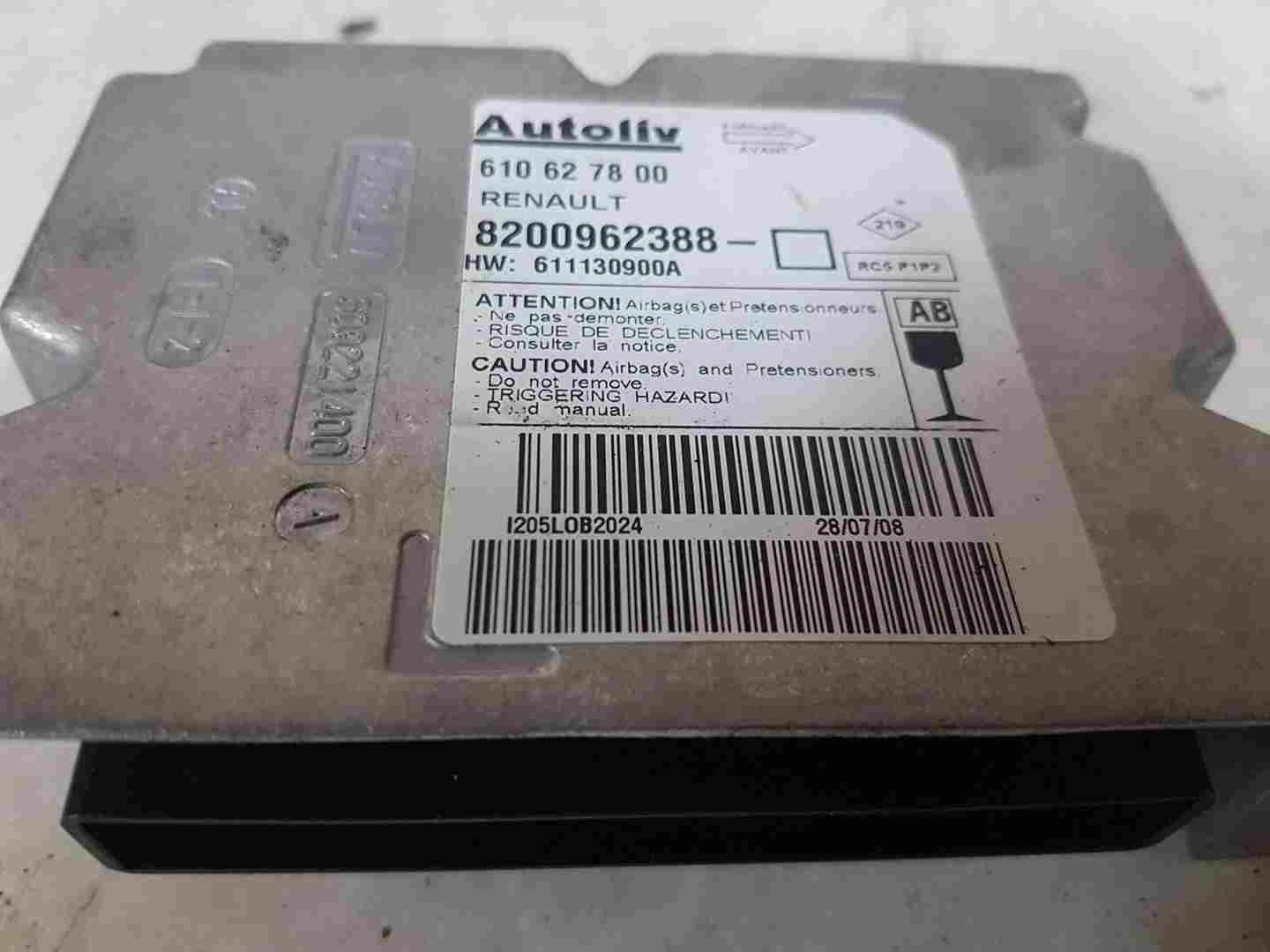 Renault Clio MK3 2005-2012 Airbag ECU Module Computer 8200962388