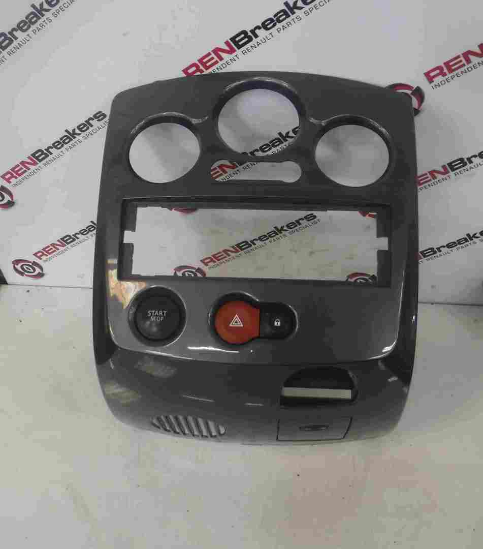 Renault Clio MK3 2005-2012 Centre Heater Cd Surround Gloss Grey KEY CARD TYPE
