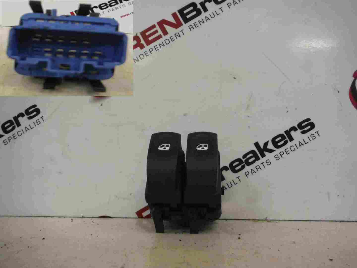 Renault Clio MK3 2005-2012 Drivers OSF Front Electric Window Switch Blue 214938