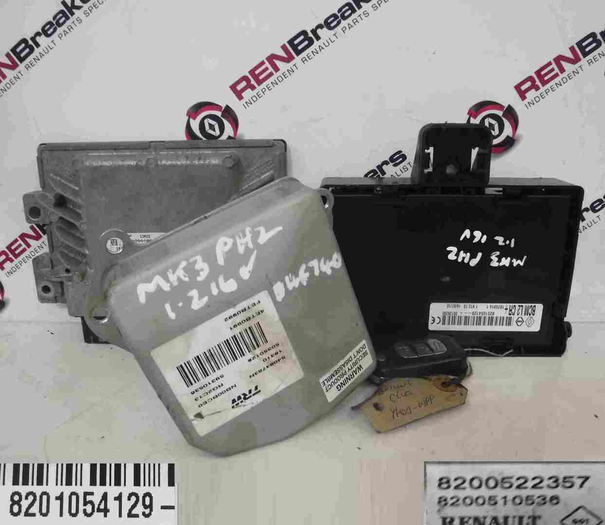 Renault Clio MK3 2009-2012 1.2 16v ECU SET UCH BCM Immobiliser  Key Fob