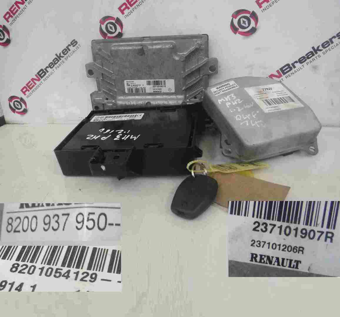 Renault Clio MK3 2009-2012 1.2 16v ECU SET UCH BCM Steering + Key Fob 8200937950