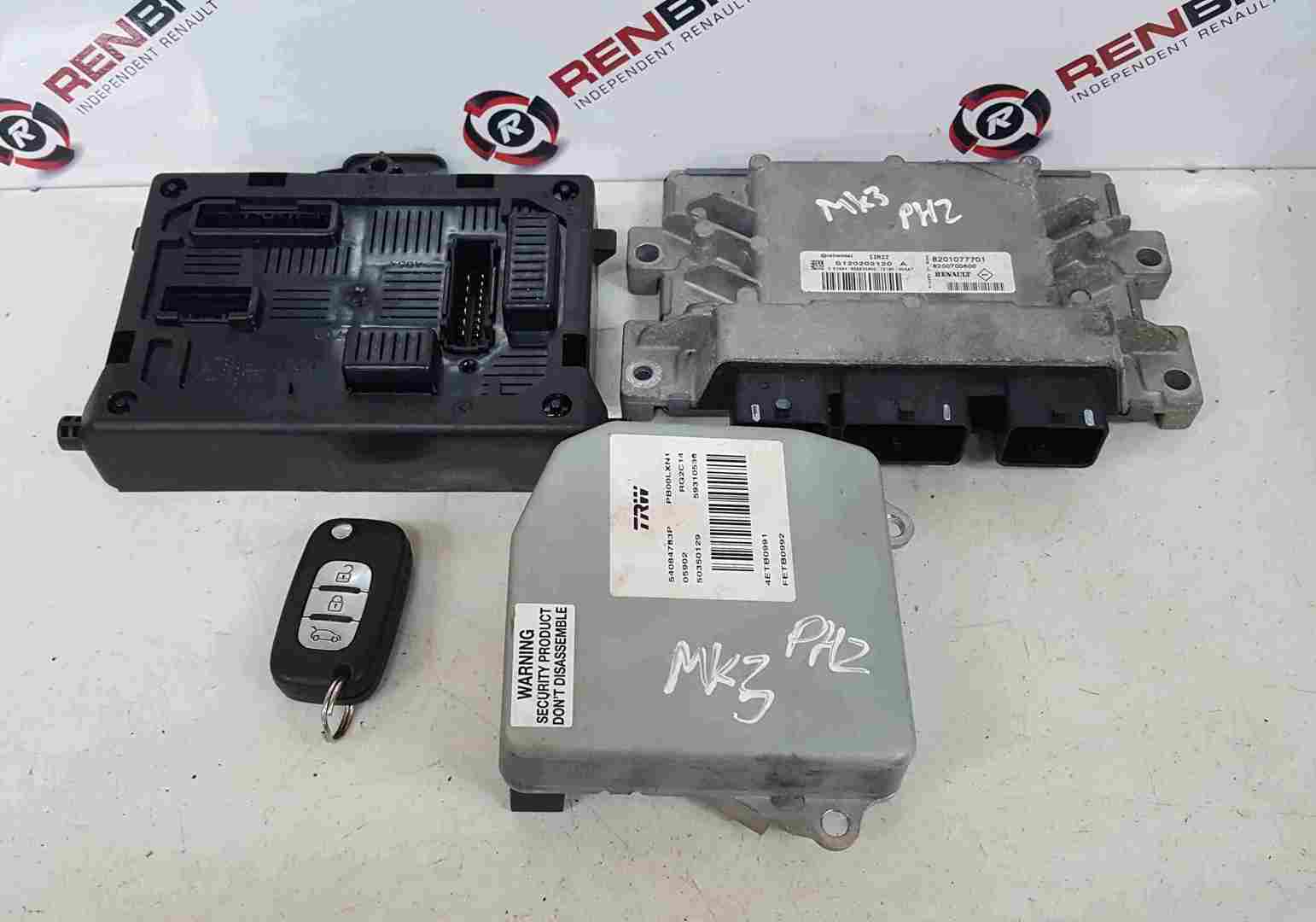 Renault Clio MK3 2009-2012 1.2 TCE Turbo ECU SET UCH BCM Immobiliser + Key Fob