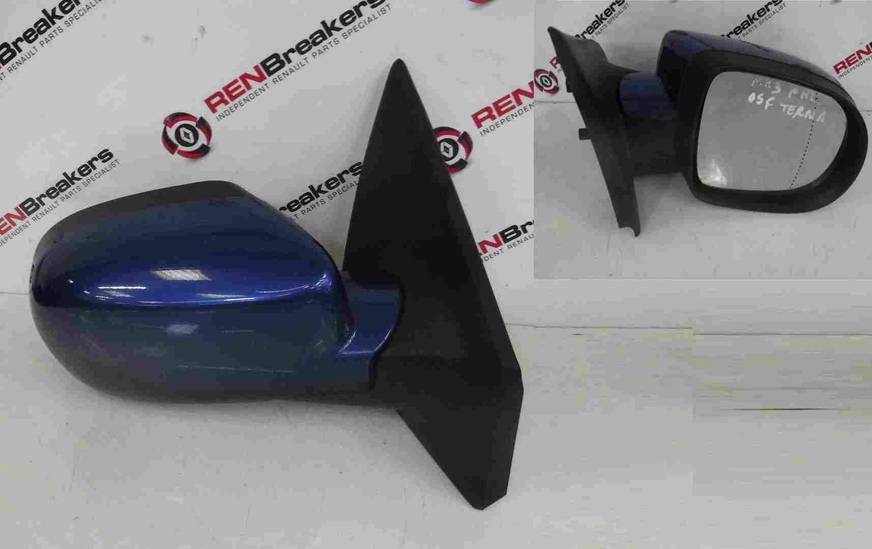 Renault Clio MK3 2009-2012 Drivers OS Wing Mirror Blue TERNA