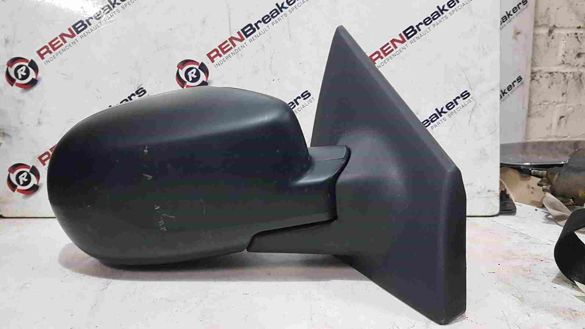 Renault Clio MK3 2009-2012 Drivers Os Wing Mirror Plain Black Electric