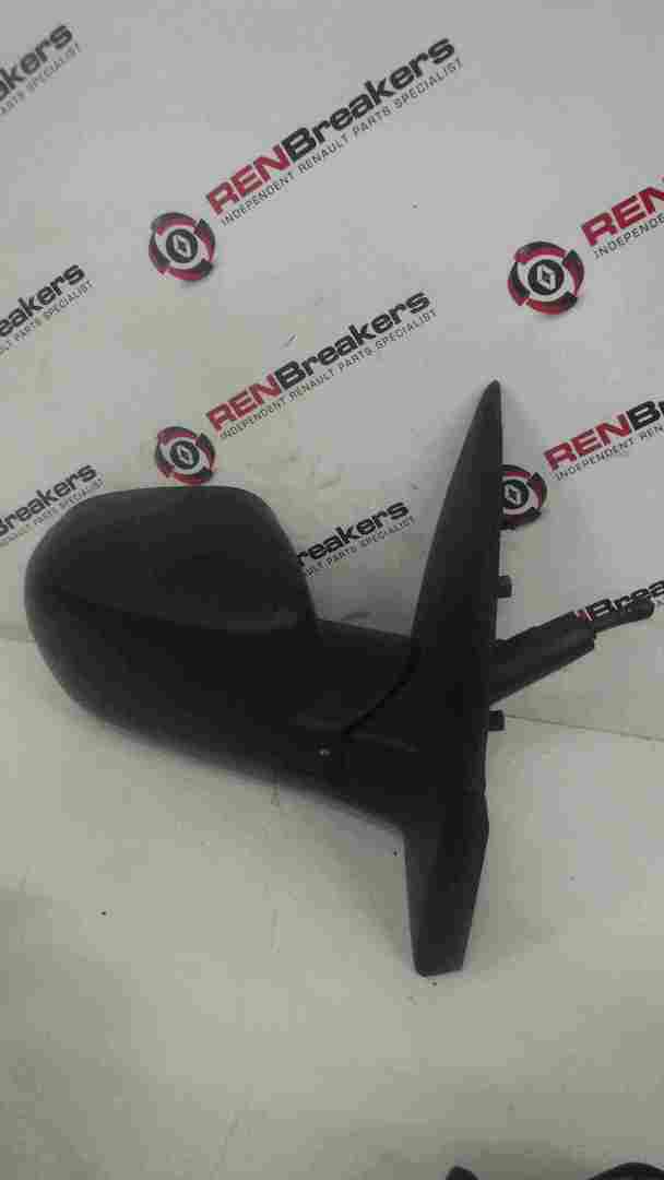 Renault Clio MK3 2009-2012 Drivers OS Wing Mirror Plain Black Manual