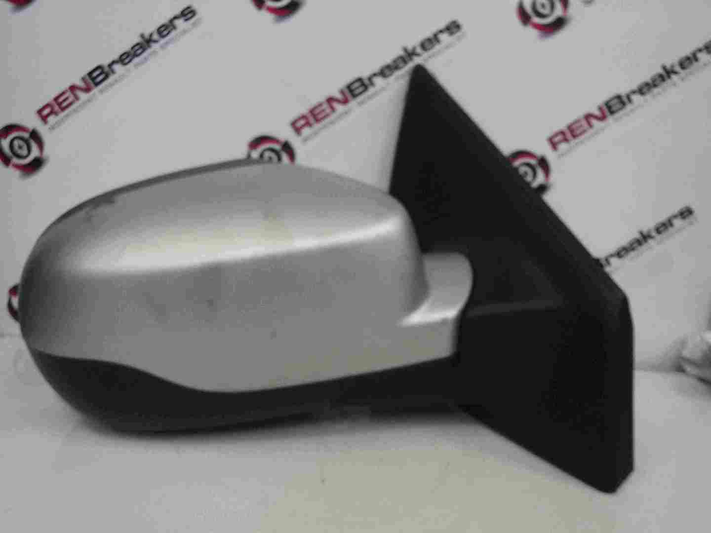 Renault Clio MK3 2009-2012 Drivers OS Wing Mirror Plain Silver Electric