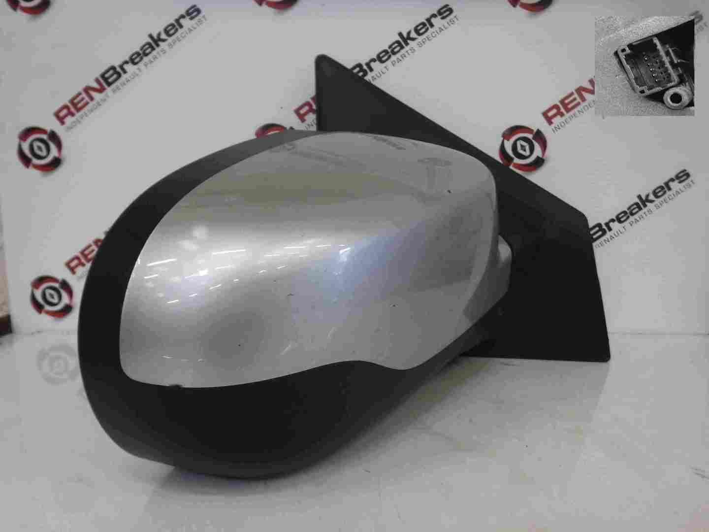Renault Clio MK3 2009-2012 Drivers OS Wing Mirror Silver TED69