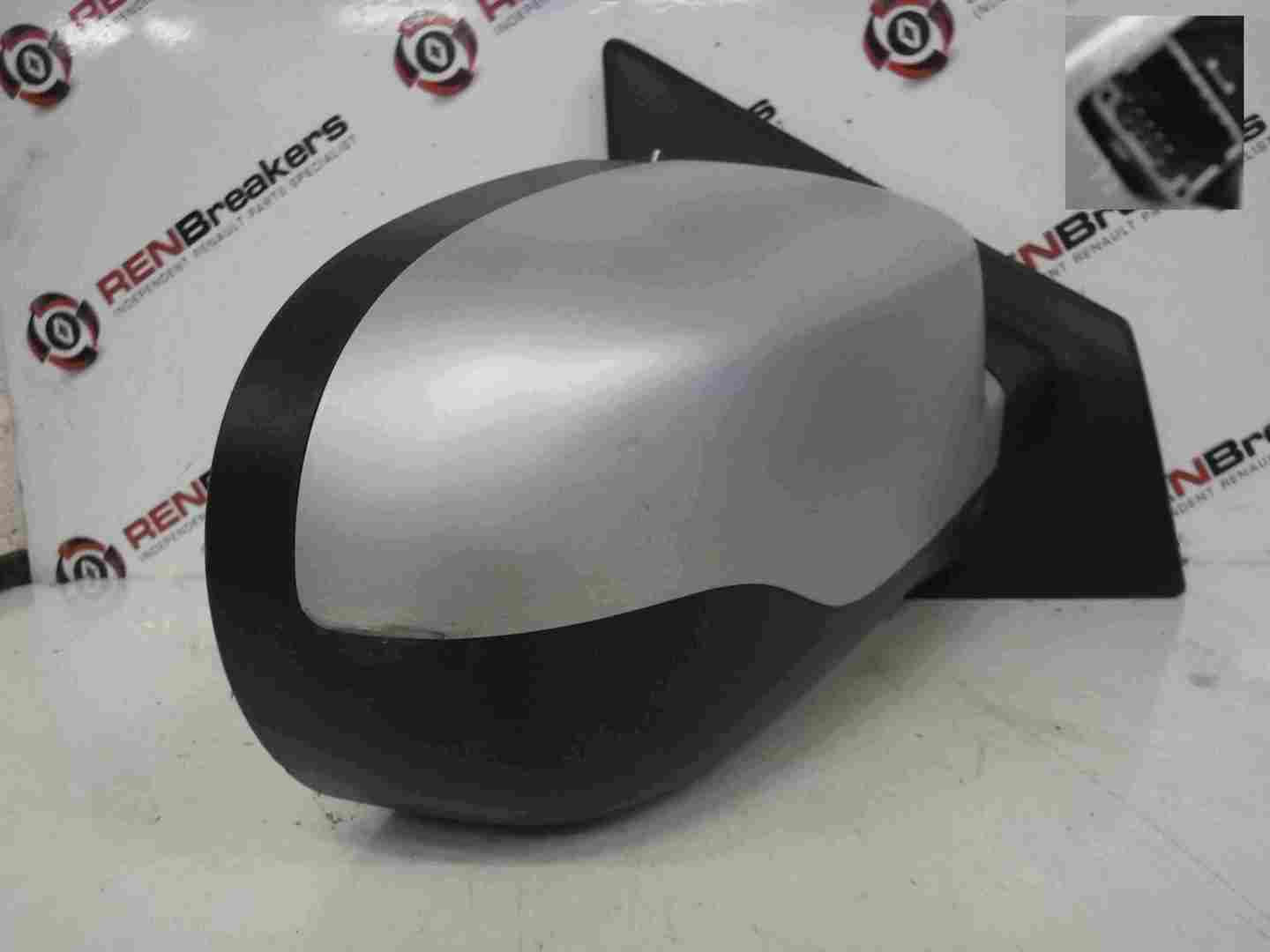 Renault Clio MK3 2009-2012 Drivers OS Wing Mirror Silver Plain