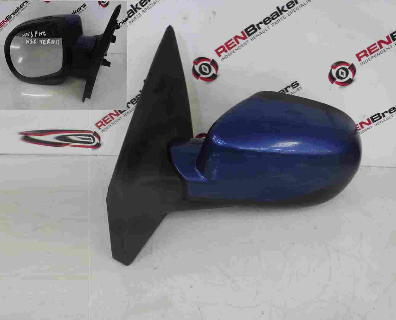 Renault Clio MK3 2009-2012 Facelift Passenger NS Wing Mirror Blue TERNA 