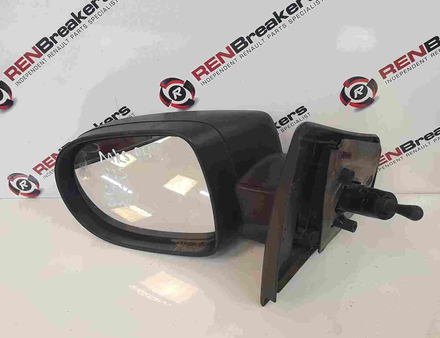 Renault Clio MK3 2009-2012 Passenger NS Wing Mirror Plain Black Manual
