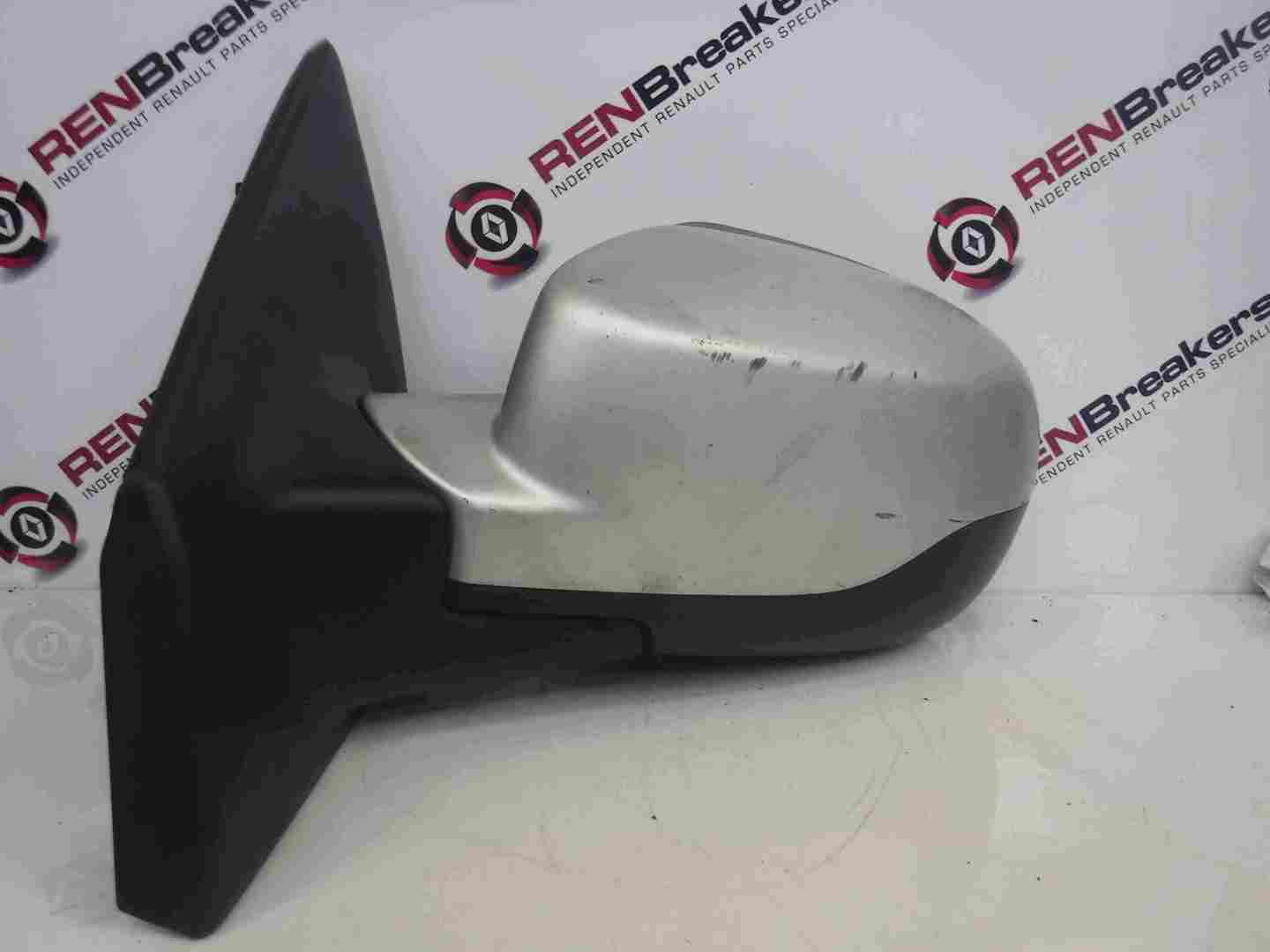 Renault Clio MK3 2009-2012 Passenger NS Wing Mirror Plain Silver Electric