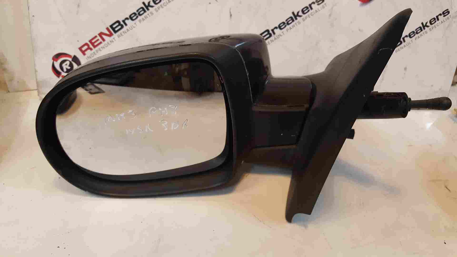 Thumb 2 Renault Clio MK3 Ph2 2009-2012 Passenger Ns Wing Mirror Black 676 Manual