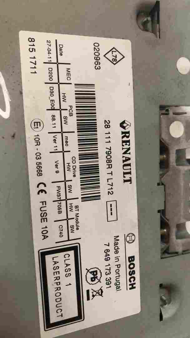 Thumb 2 Renault Clio MK3 Ph2 2009-2012 Radio Stereo Cd Player 281117908R