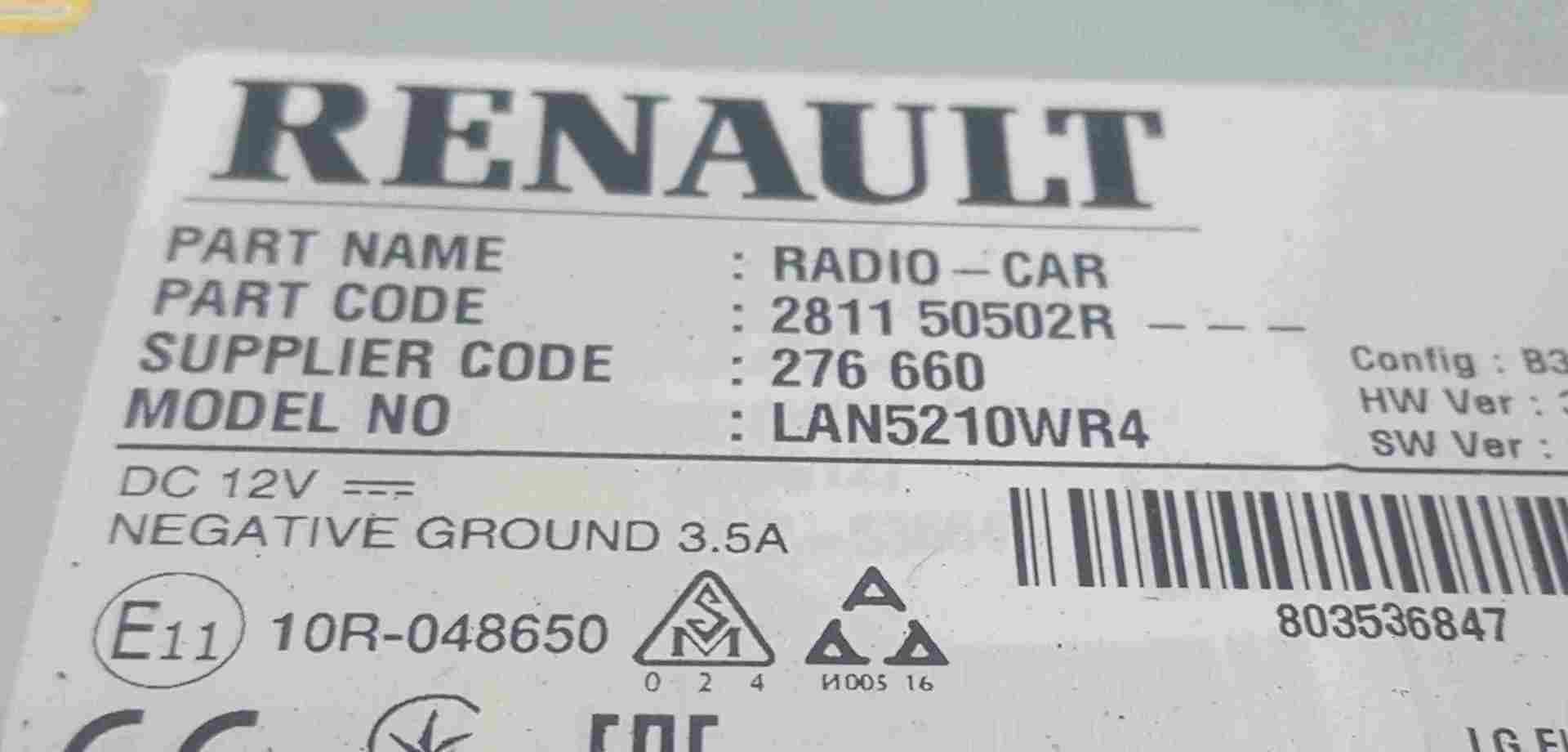 Thumb 6 Renault Clio MK4 2012-2018 Multifunction Display Radio Screen 281150502R