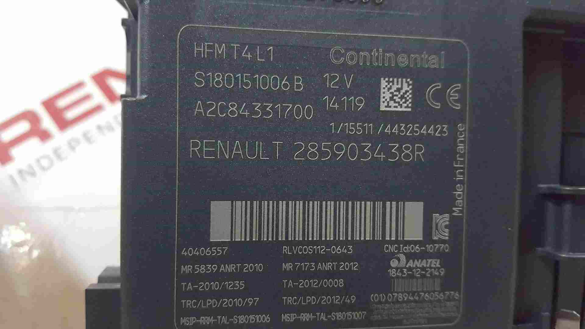 Thumb 4 Renault Clio MK4 2013-2019 Ignition KEY Card Reader 285903438R 285903438r