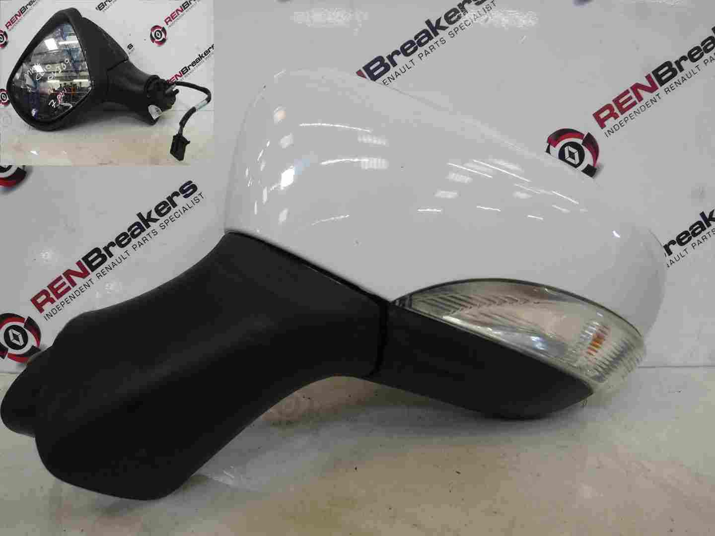 Renault Clio MK4 2013-2019 Passenger NS Wing Mirror White OV369 7pin