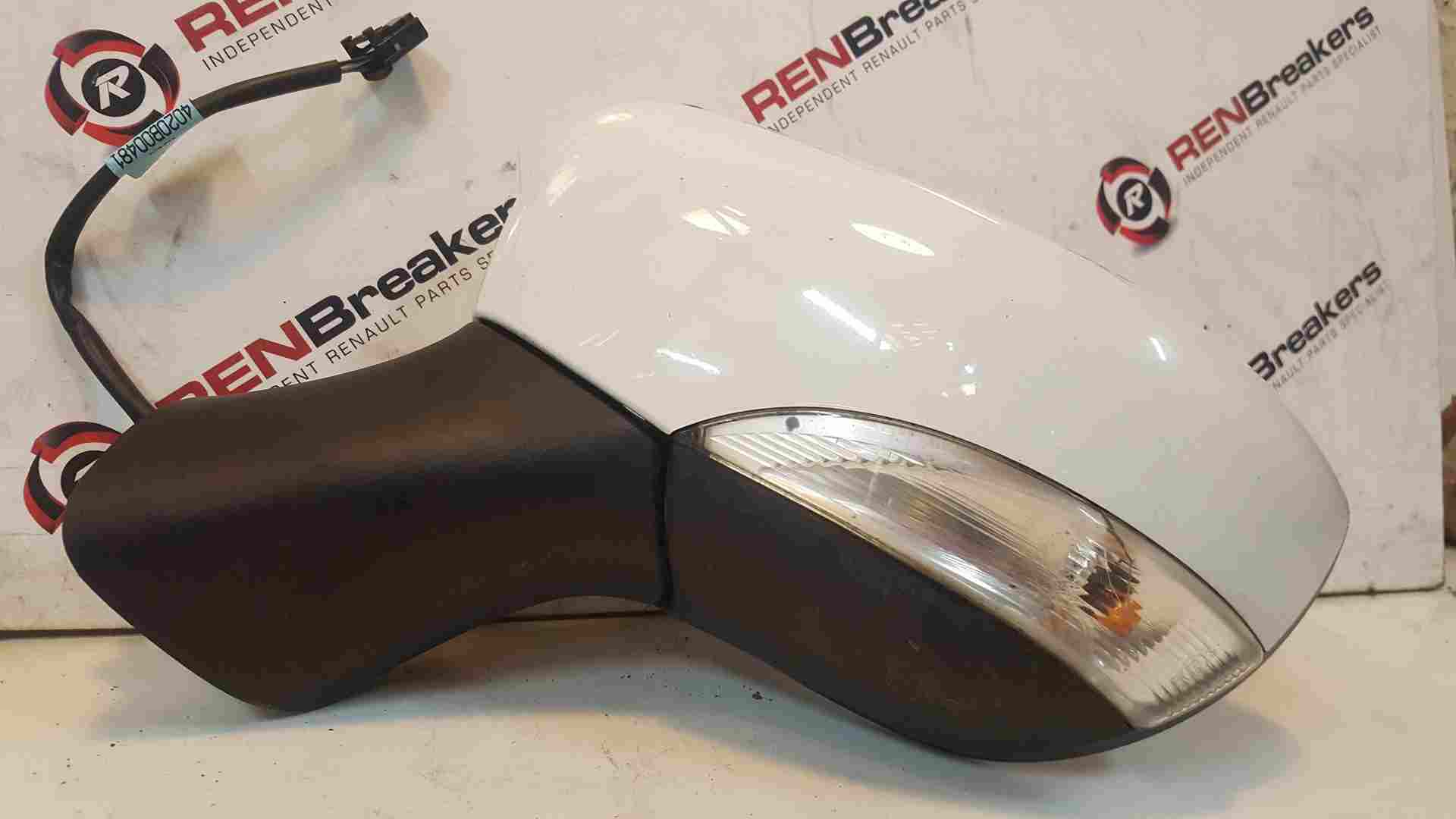 Thumb 7 Renault Clio MK4 2013-2019 Passenger Ns Wing Mirror White Ov369 Cracked Lens