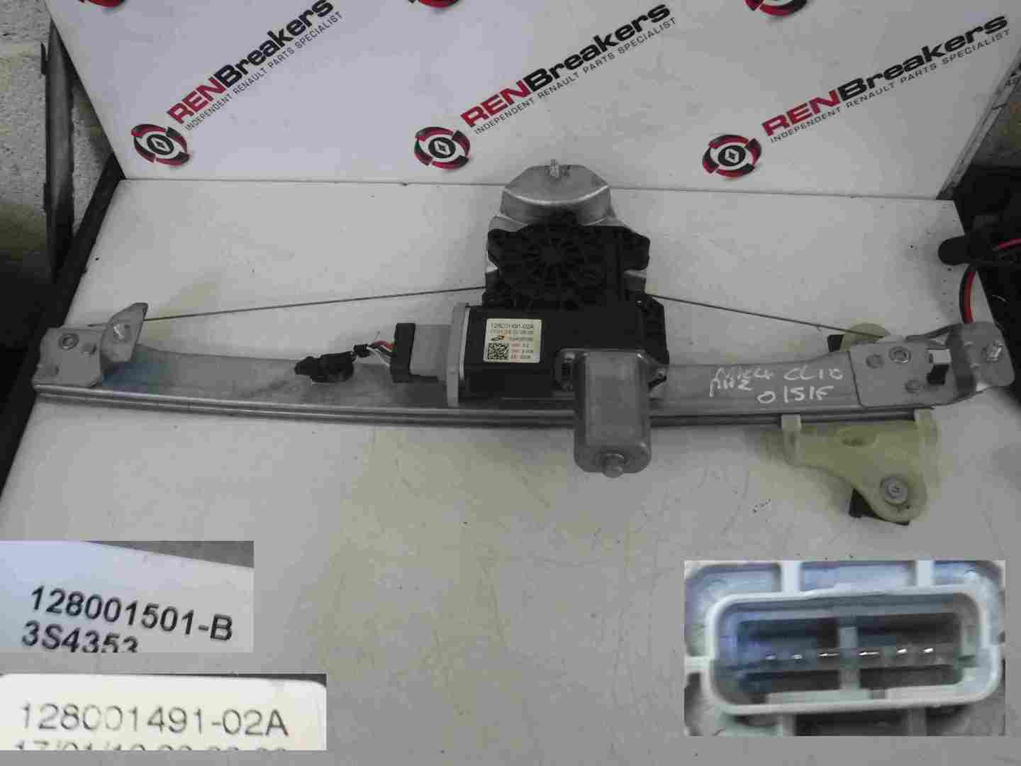 Renault Clio MK4 2017-2018 Drivers OSF Front Window Motor 6 Pin + Regulator