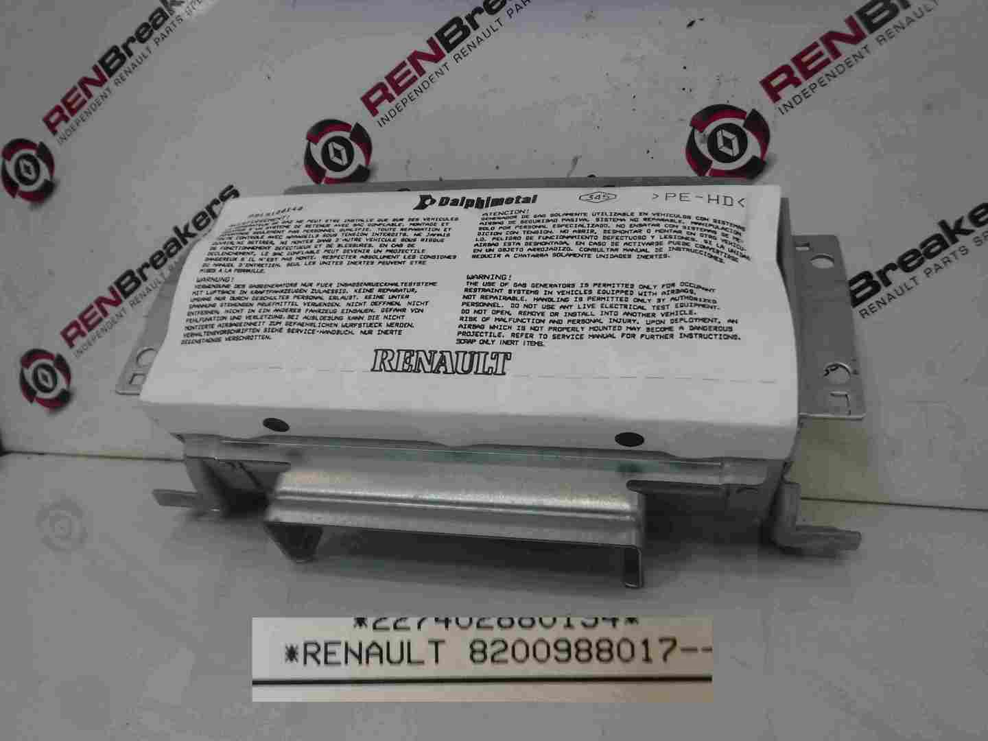 Renault Clio Sport 2005-2012 197 200 Passenger NS Airbag 8200988017