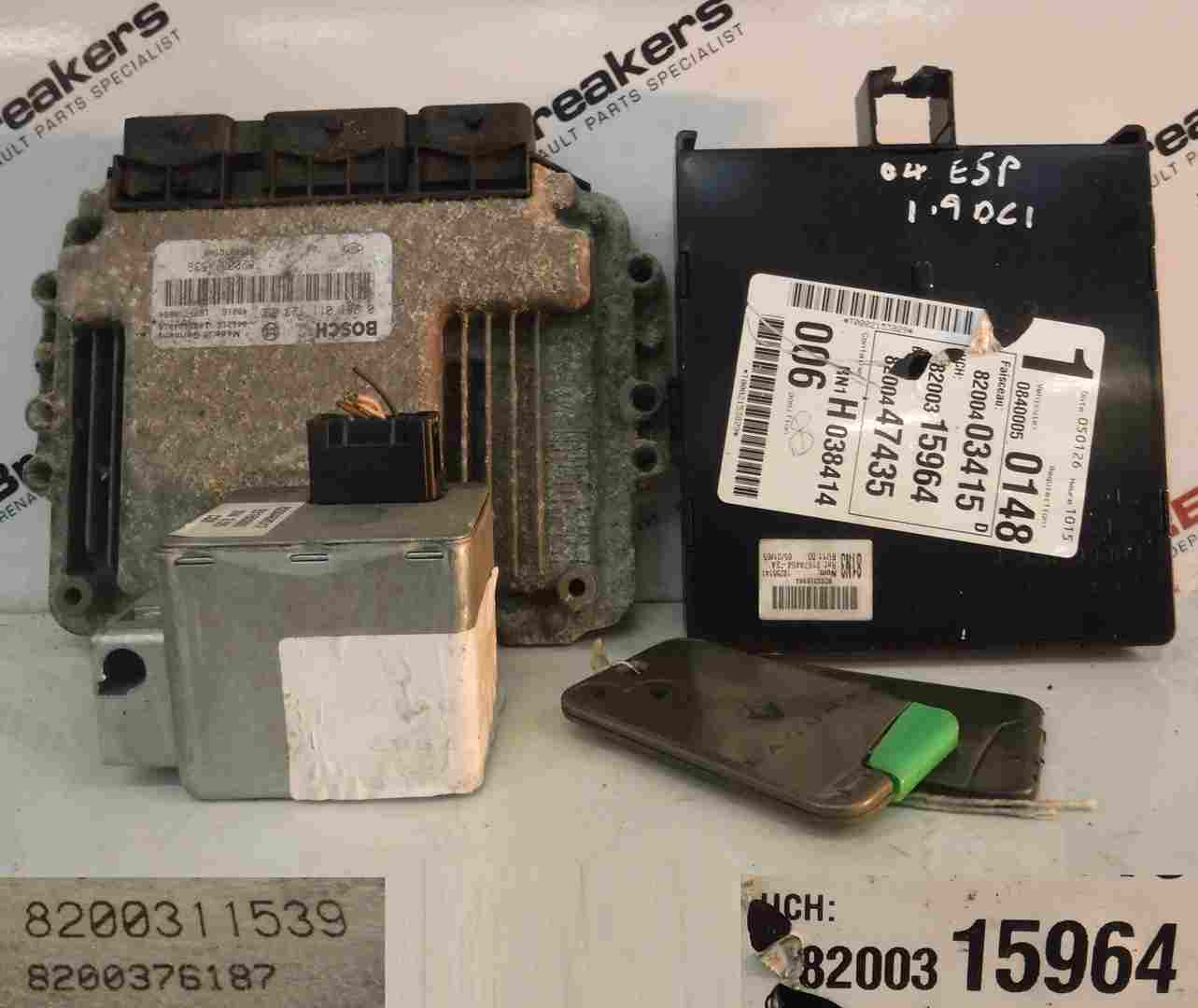 Renault Espace 2003-2013 1.9 dCi ECU SET UCH Immobiliser   Key Card 8200311539
