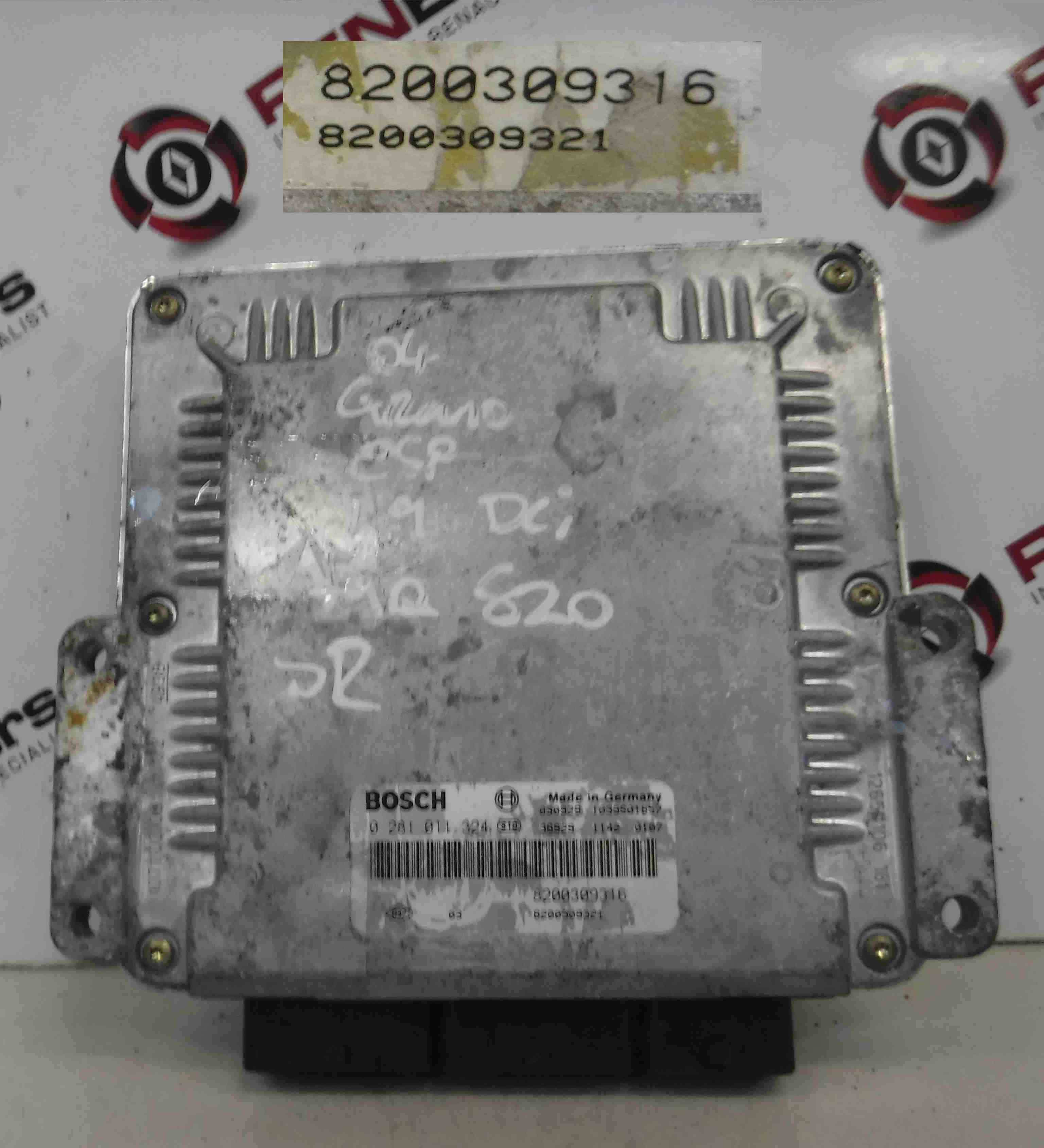 Renault Espace 2003-2013  1.9 dCi F9Q 820 ECU Electronic Control Unit 8200309316