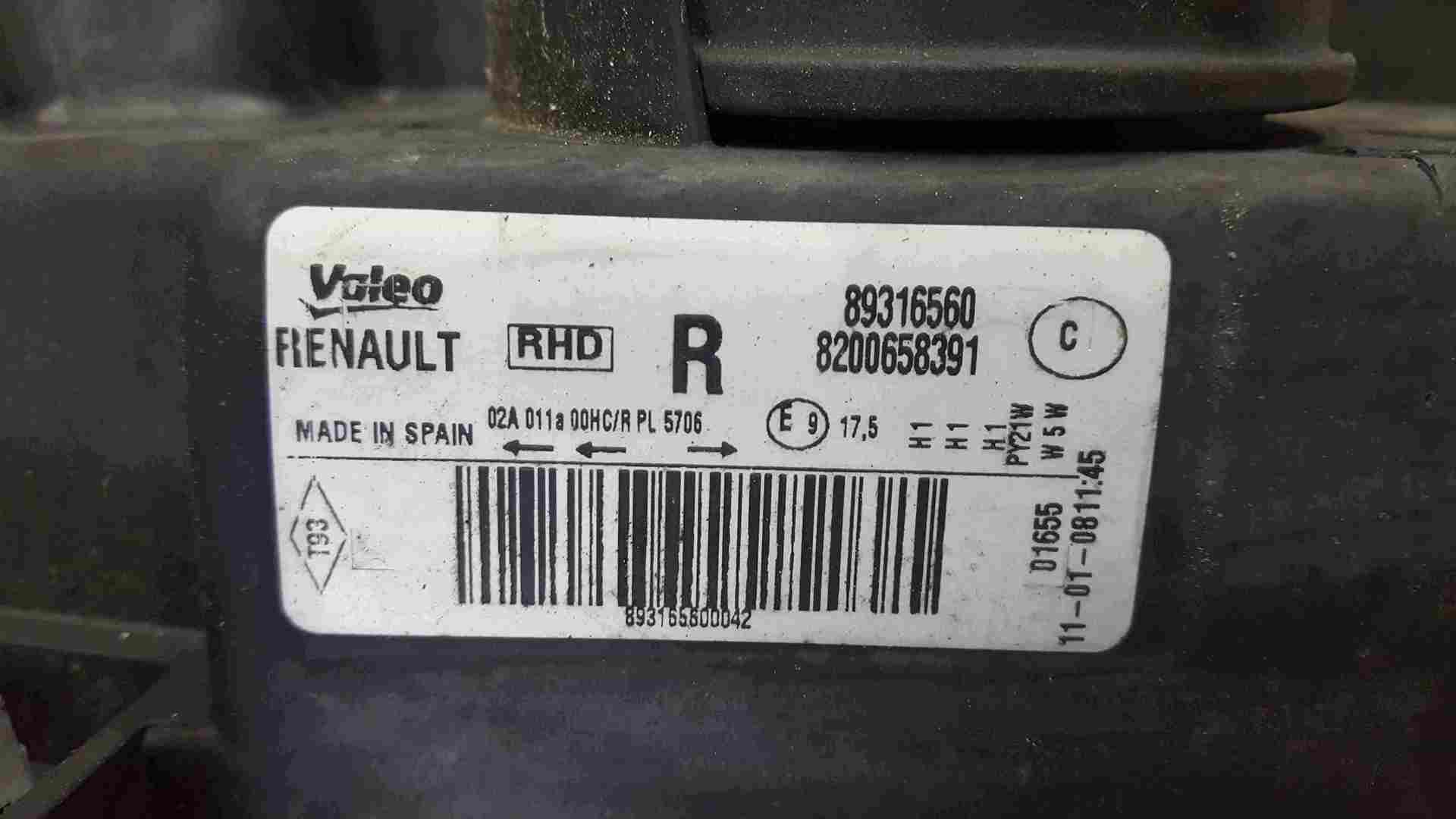 Thumb 2 Renault Grand Modus 2008-2012 Drivers OSF Front Headlight 8200658391