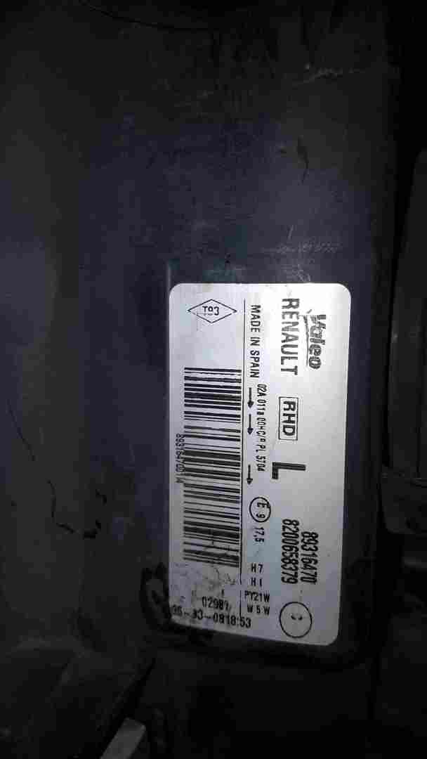 Renault Grand Modus 2008-2012 Passenger NSF Front Headlight N 8200658379