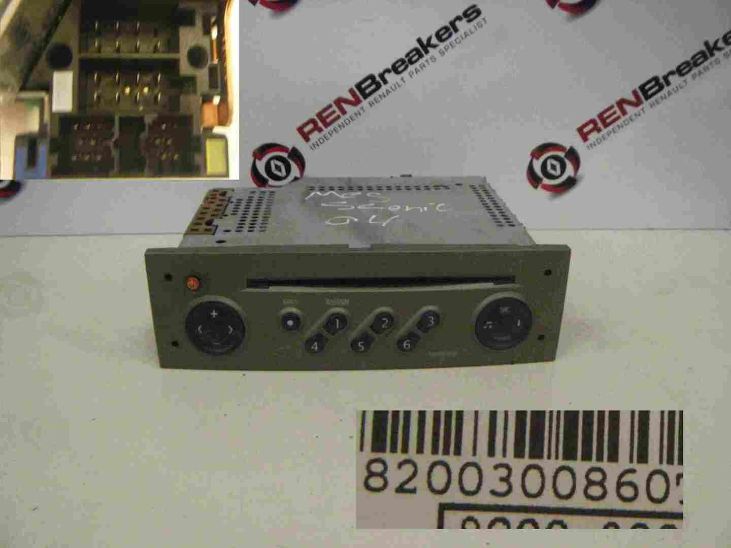 Renault Grand Scenic 2003-2009 CD Player Tuner List Beige + Code 8200300860