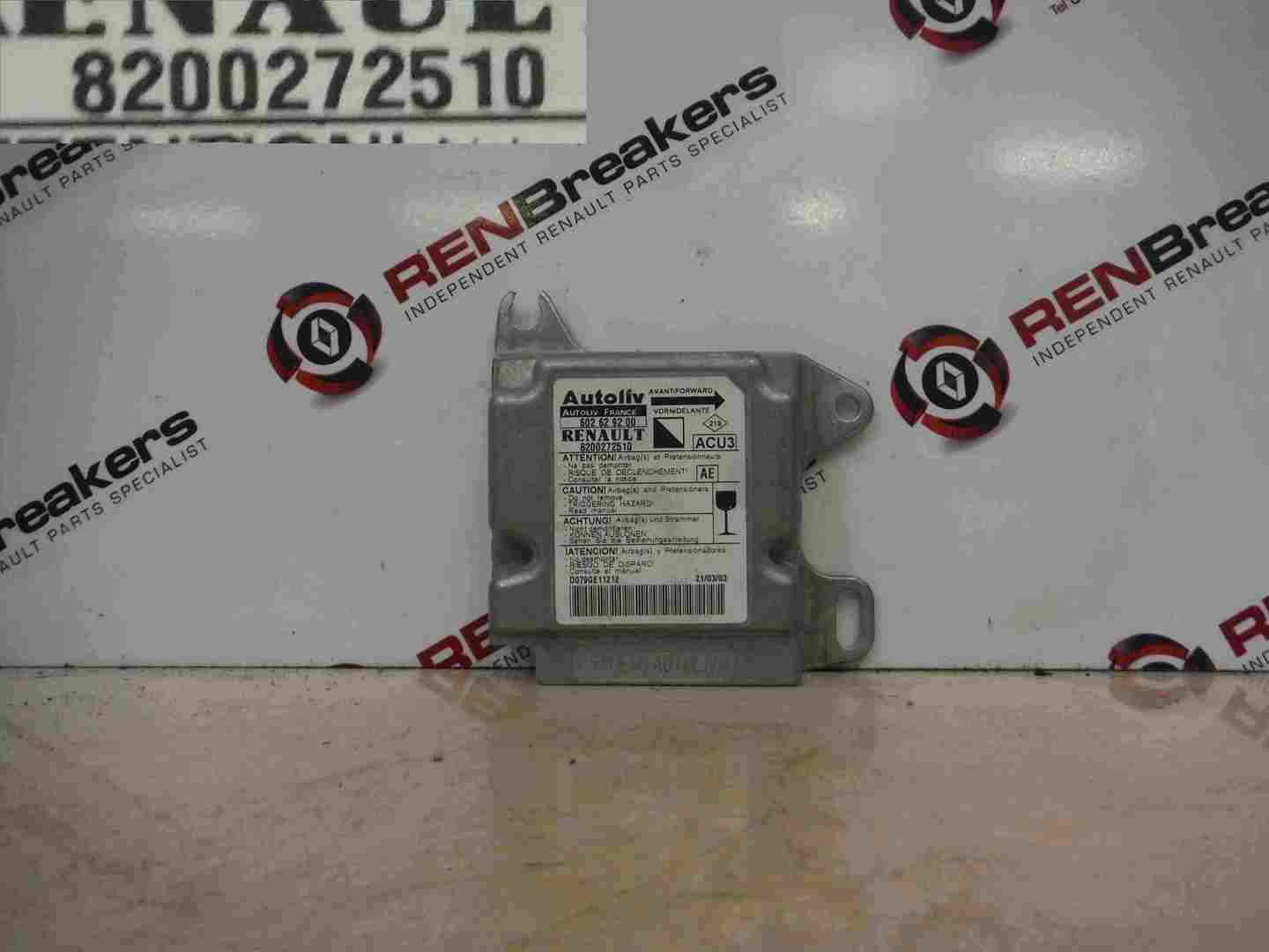 Renault Kangoo 20032007 Airbag ECU Computer Module Store Renault