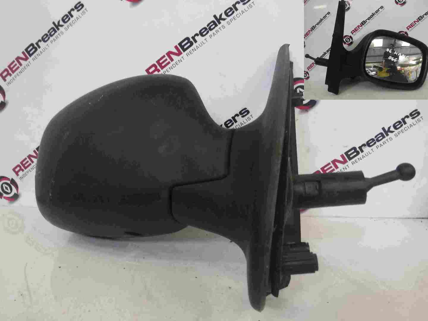Renault Kangoo 2003-2007 Drivers OS Wing Mirror Plain Black Manual