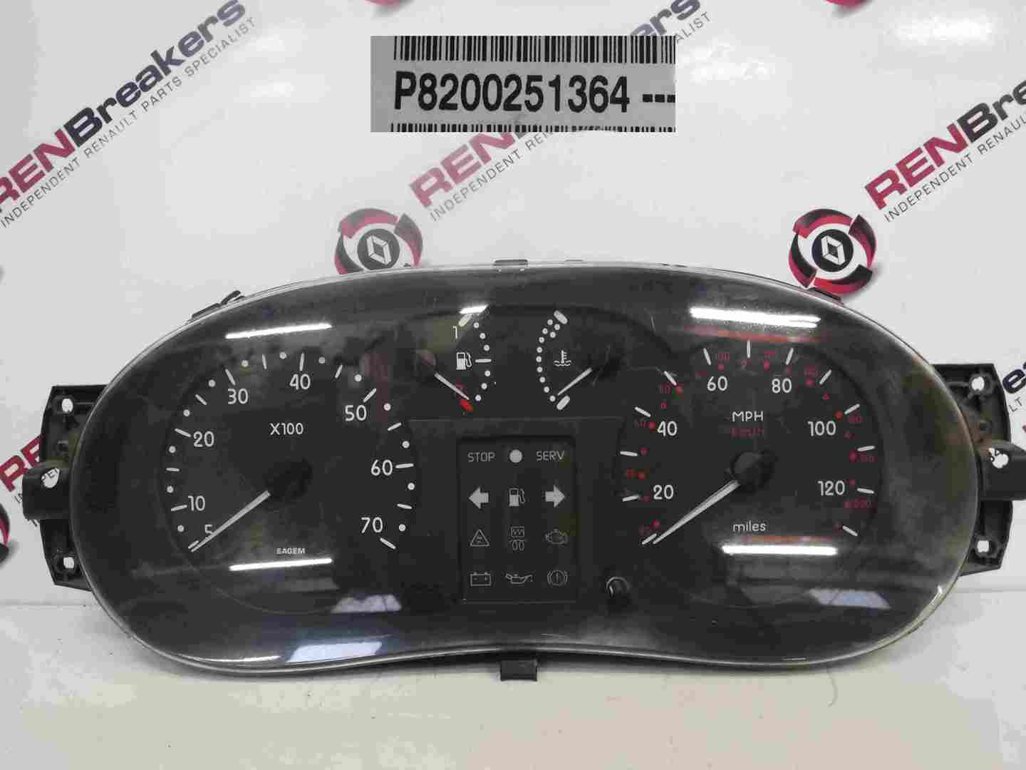 Renault Kangoo 2003-2007 Instrument Panel Dials Gauges Clocks 117K 8200251364