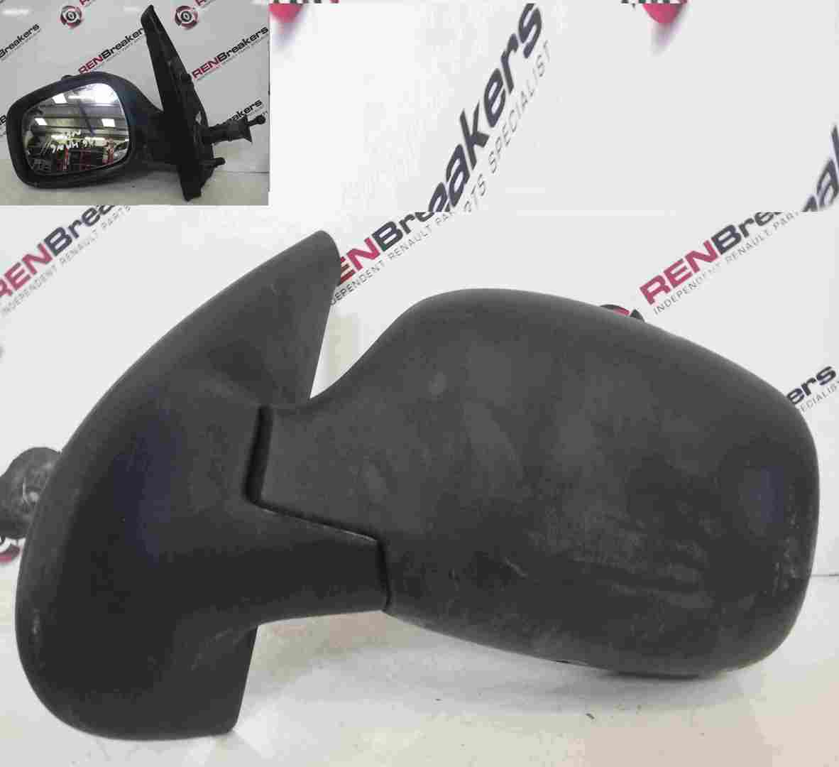 Renault Kangoo 2003-2007 Passenger NS Wing Mirror Plain Black Manual