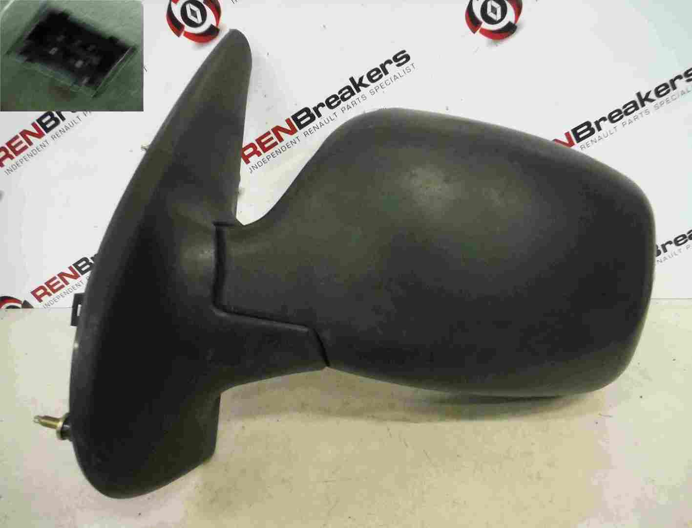 Renault Kangoo 2003-2007 Passenger NS Wing Mirror Plain Black Plastic Electric