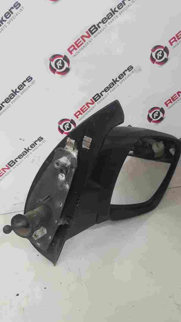 Thumb 3 Renault Kangoo 2007-2013 Drivers OS Wing Mirror Plain Black Manual