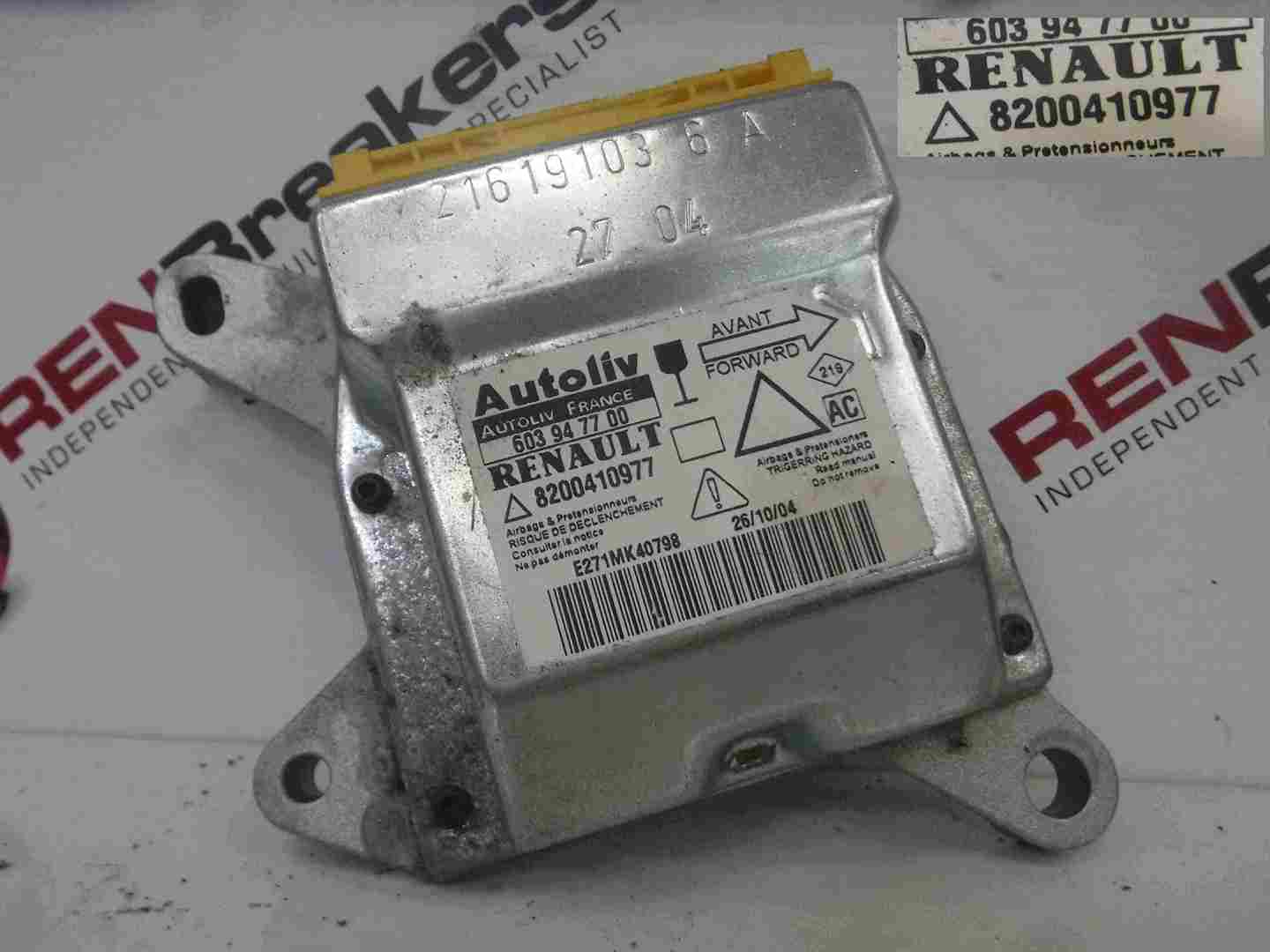 Renault Laguna 2001-2005 Airbag ECU Module 8200410977 603947700
