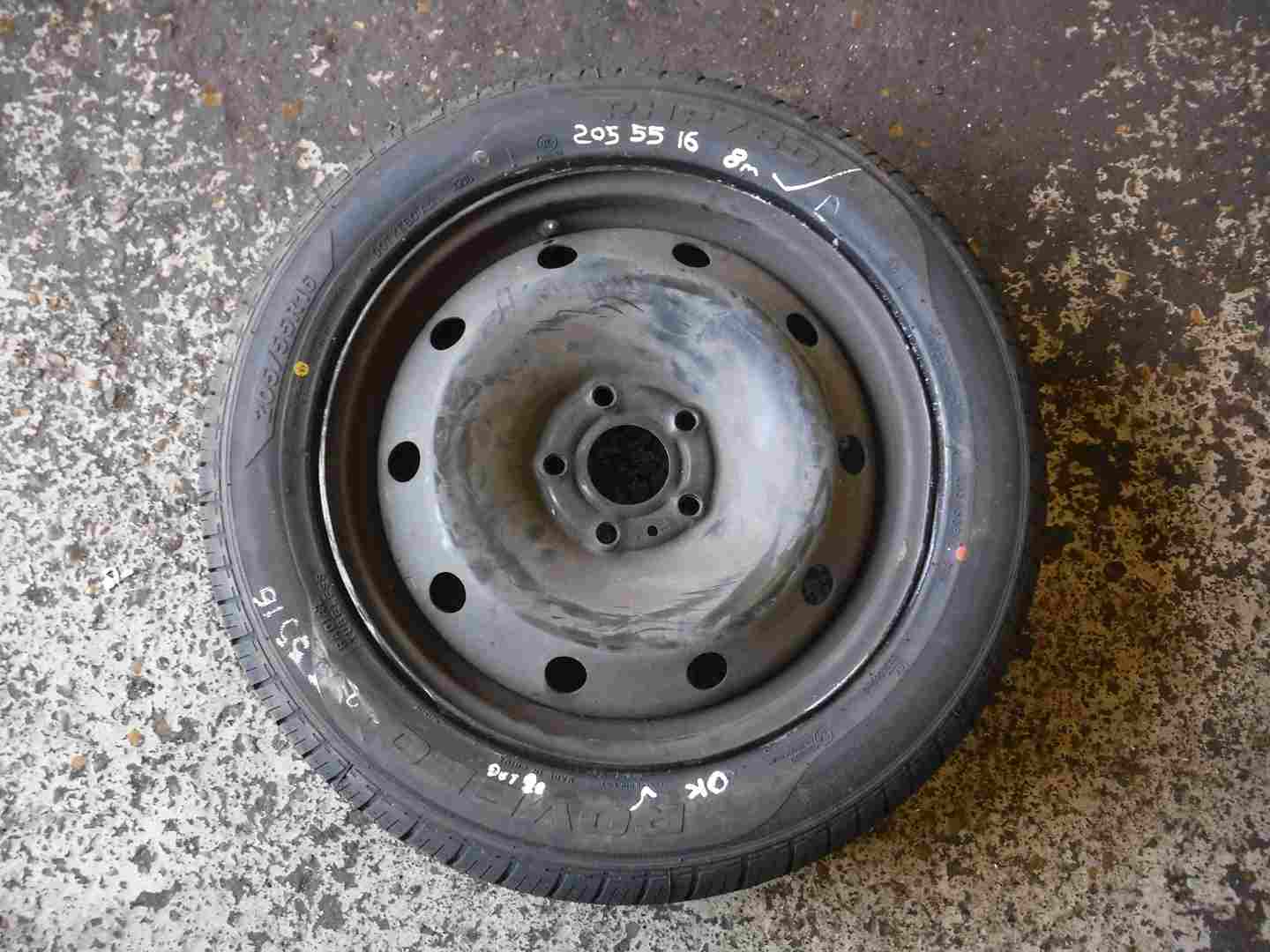 Renault Laguna 2001-2007 Spare Steel Wheel Rim + Tyre 205 55 16 8mm Tread