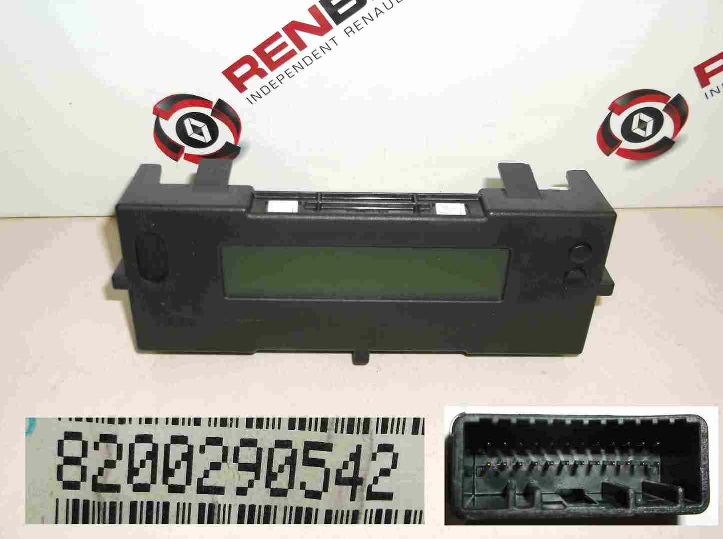 Renault Laguna 2005-2007 Centre Dashboard Radio Display Clocks Dials 8200290542