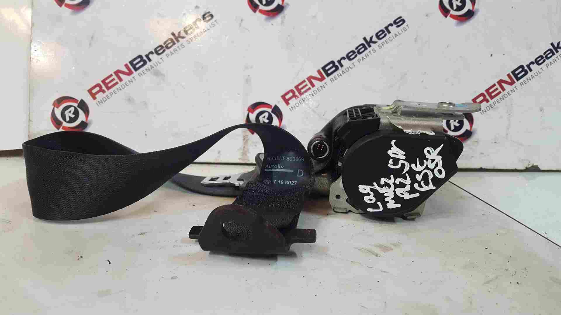 Thumb 5 Renault Laguna 2005-2007 Drivers OSR Rear Seat Belt + Pretensioner 