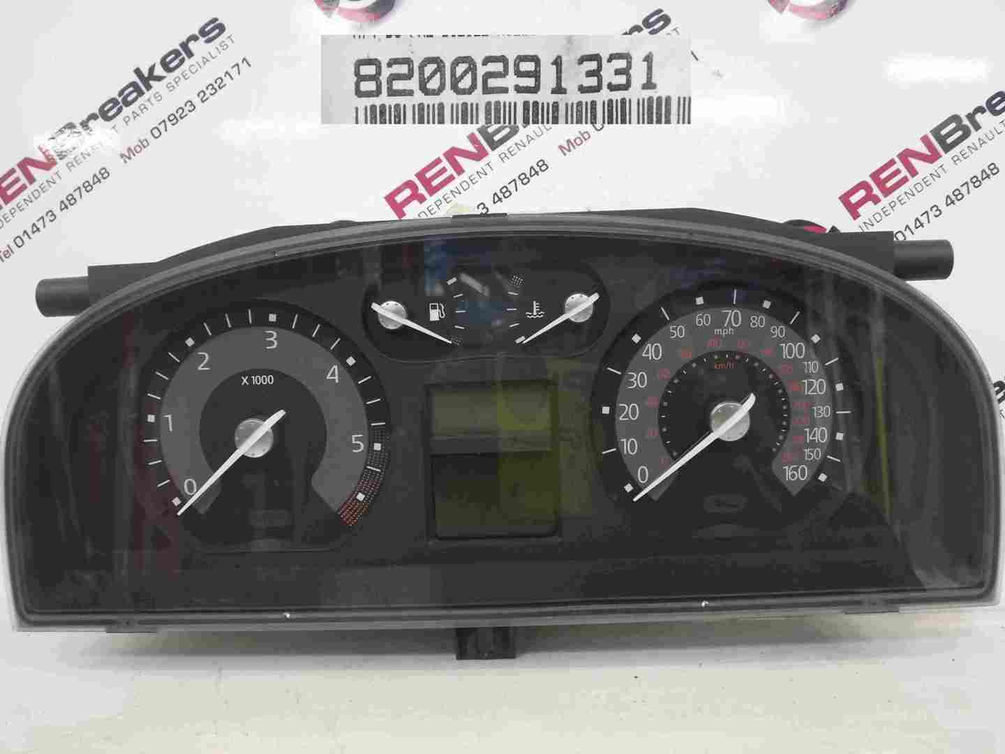 Renault Laguna 2005-2007 Instrument Panel Dials Gauges Clocks 150K 8200291331