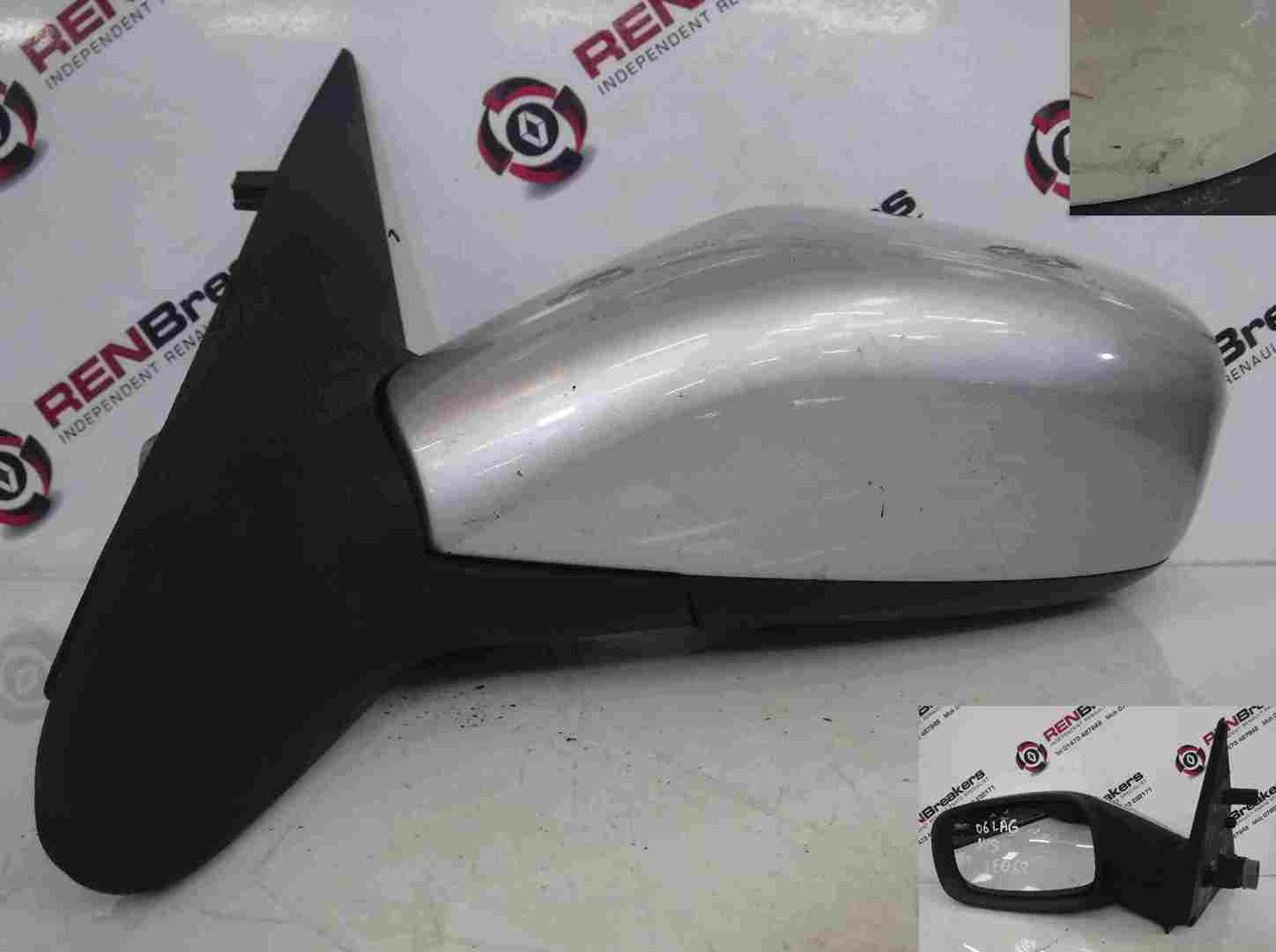 Renault Laguna 2005-2007 Passenger NS Wing Mirror Silver TED69
