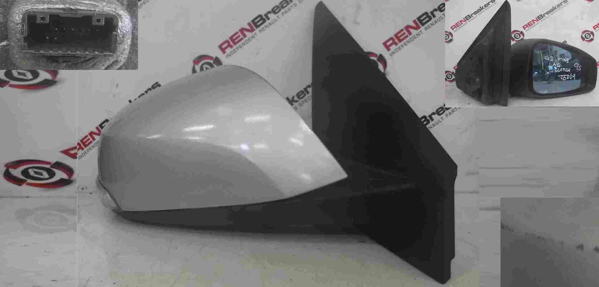 Renault Laguna MK3 2007-2012 Drivers OS Wing Mirror Silver TED69