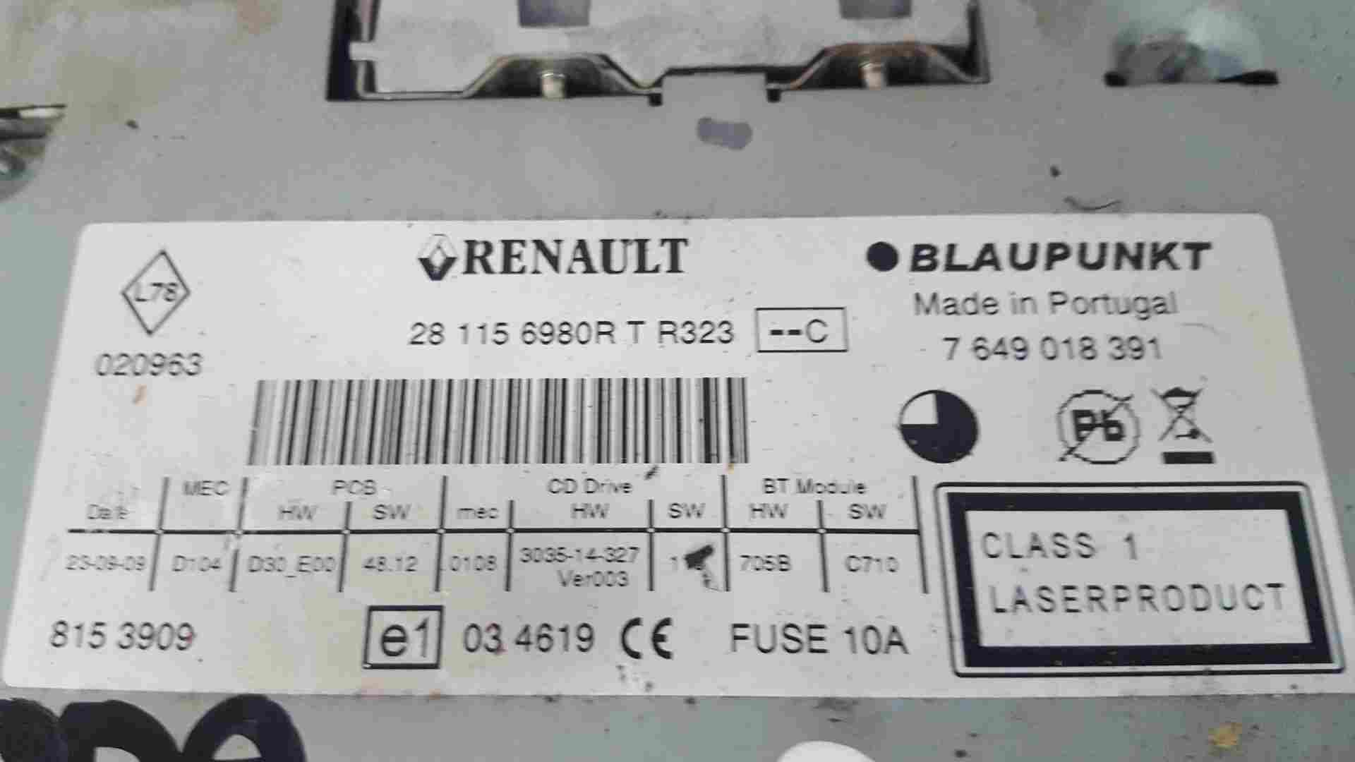 Thumb 2 Renault Laguna MK3 2007-2012 Radio Cd Player TOM TOM 281156980R