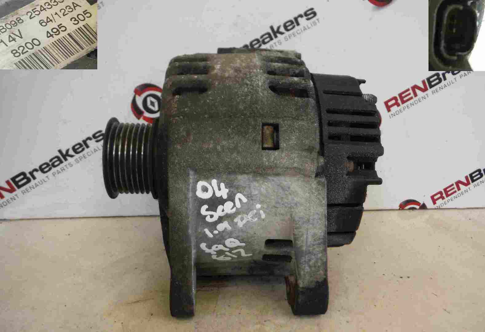 Renault Megane + Scenic 2003-2009 1.9 dCi Alternator F9Q 8200495305 8200290217