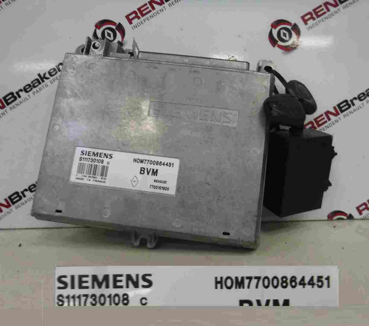 Renault Megane 1995-1999 1.4 8v ECU Set UCH Immobiliser   2 Key Fobs 7700864451