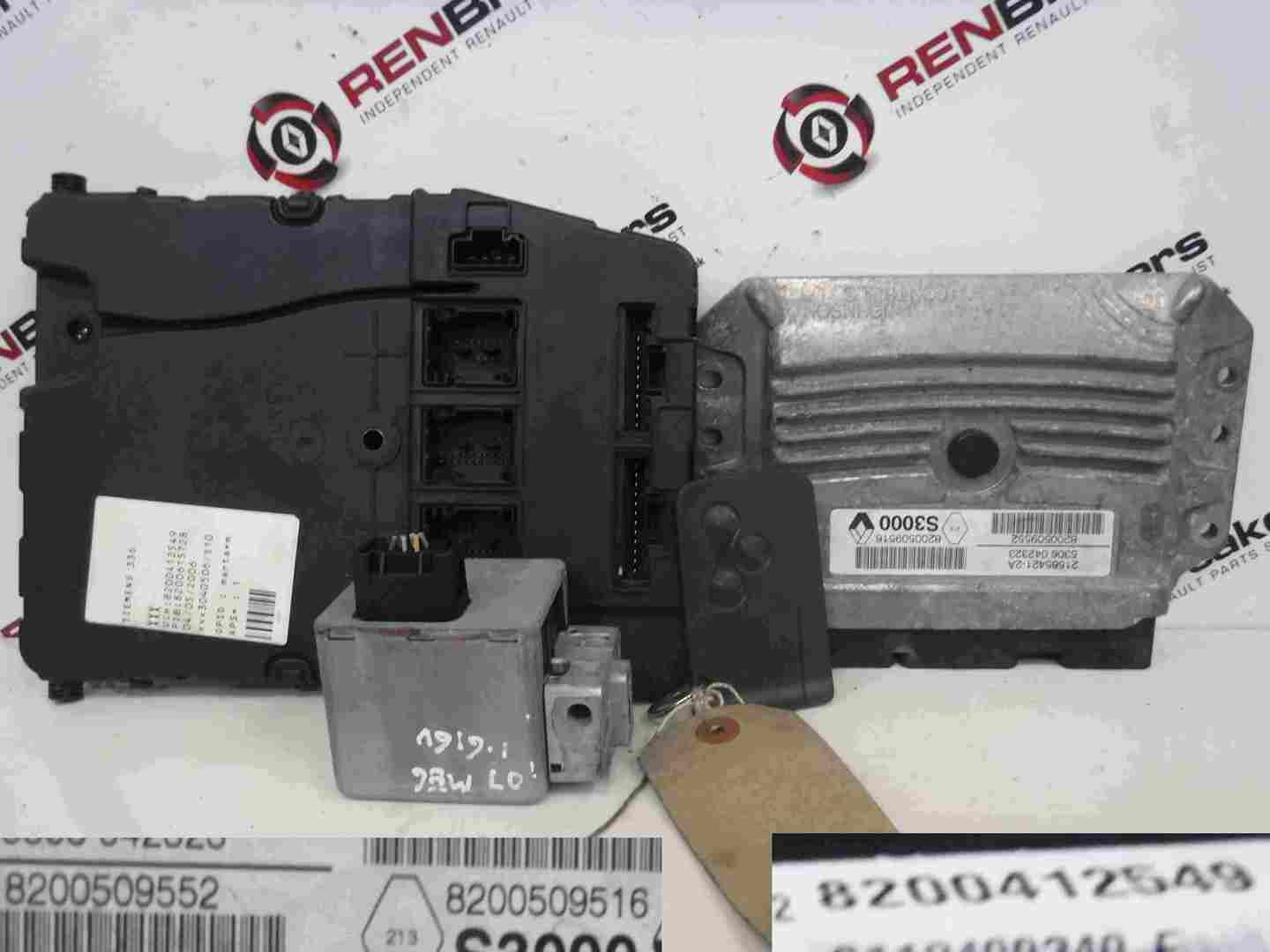 Renault Megane 2002-2008 1.6 16v ECU SET UCH BCM Immobiliser + Key Card