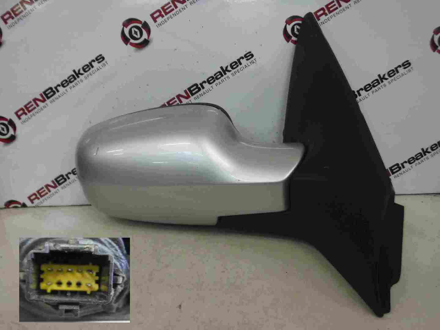 Renault Megane 2002-2008 Drivers OS Wing Mirror Silver TED69