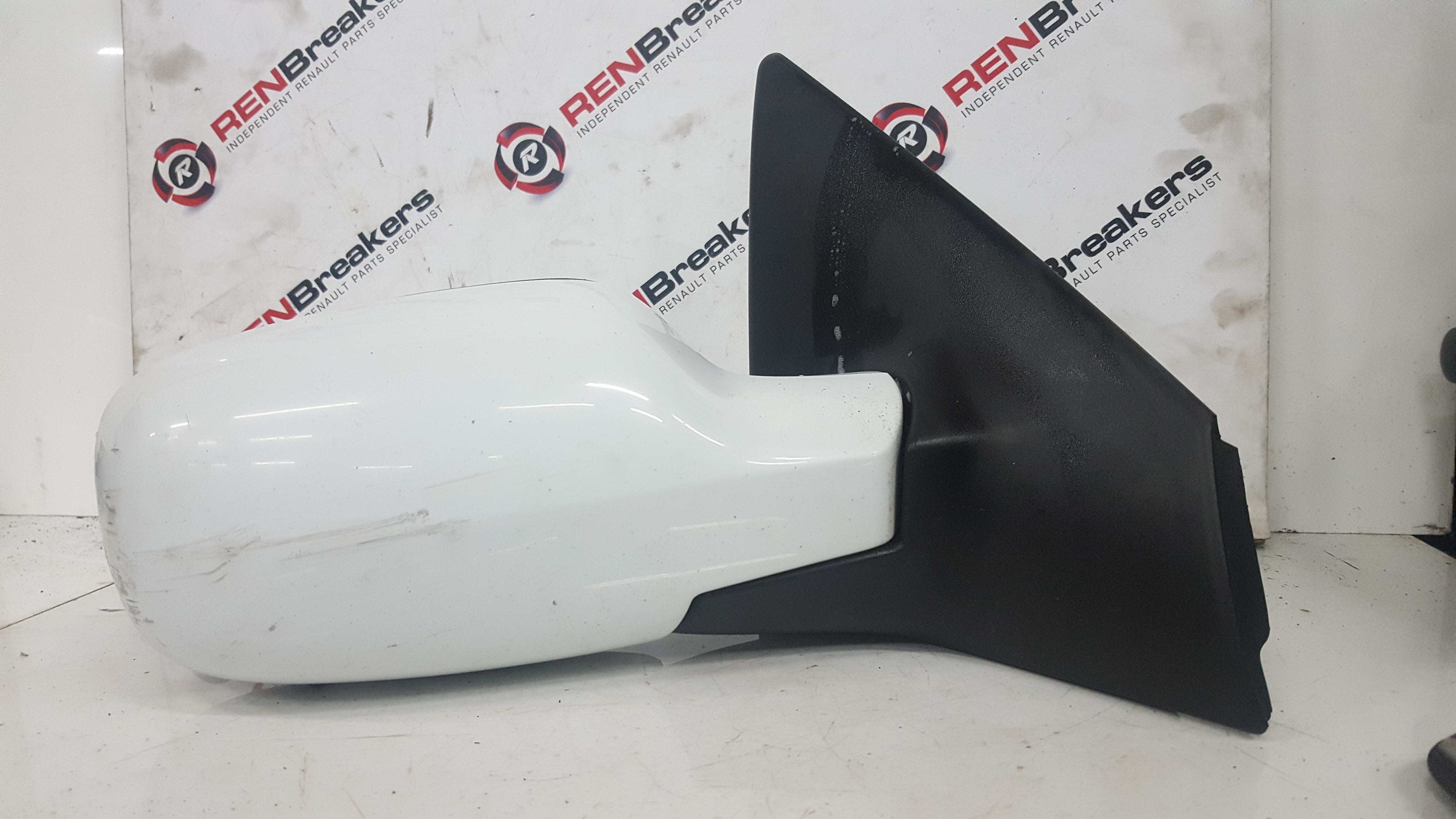 Renault Megane 2002-2008 Drivers Os Wing Mirror White Ov369 Scuffed