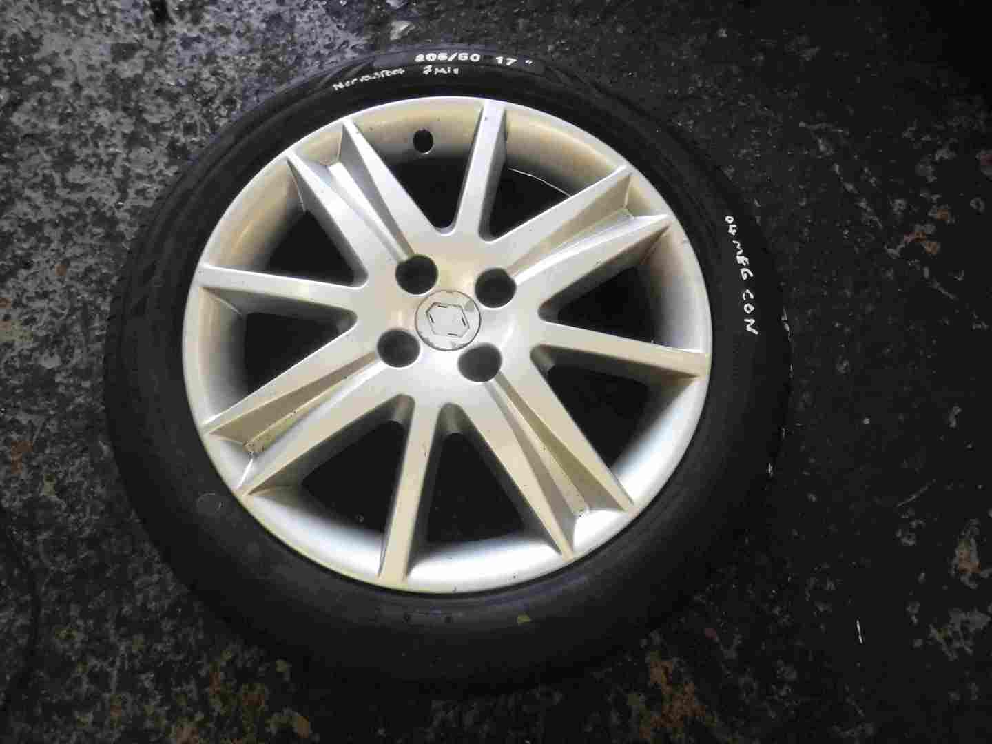 Renault Megane 2002-2008 Nervasport Alloy Wheel + Tyre 205 50 17 7mm 4/5